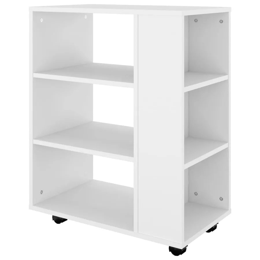 Armoire à roulettes Blanc 60x35x75 cm Bois d’ingénierie - 5