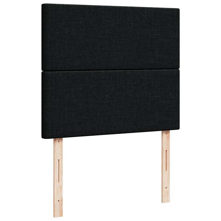 Cadre de lit ottoman avec matelas noir 120x190 cm tissu - 9