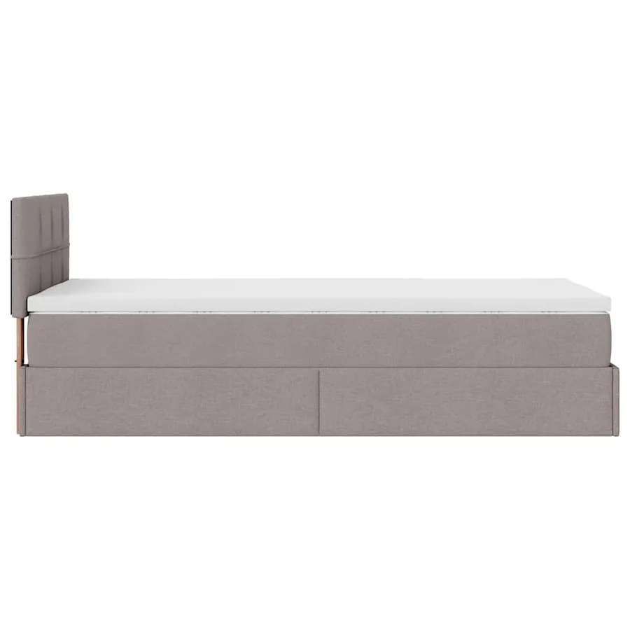 Lit ottoman avec matelas taupe 100x200 cm tissu - 11
