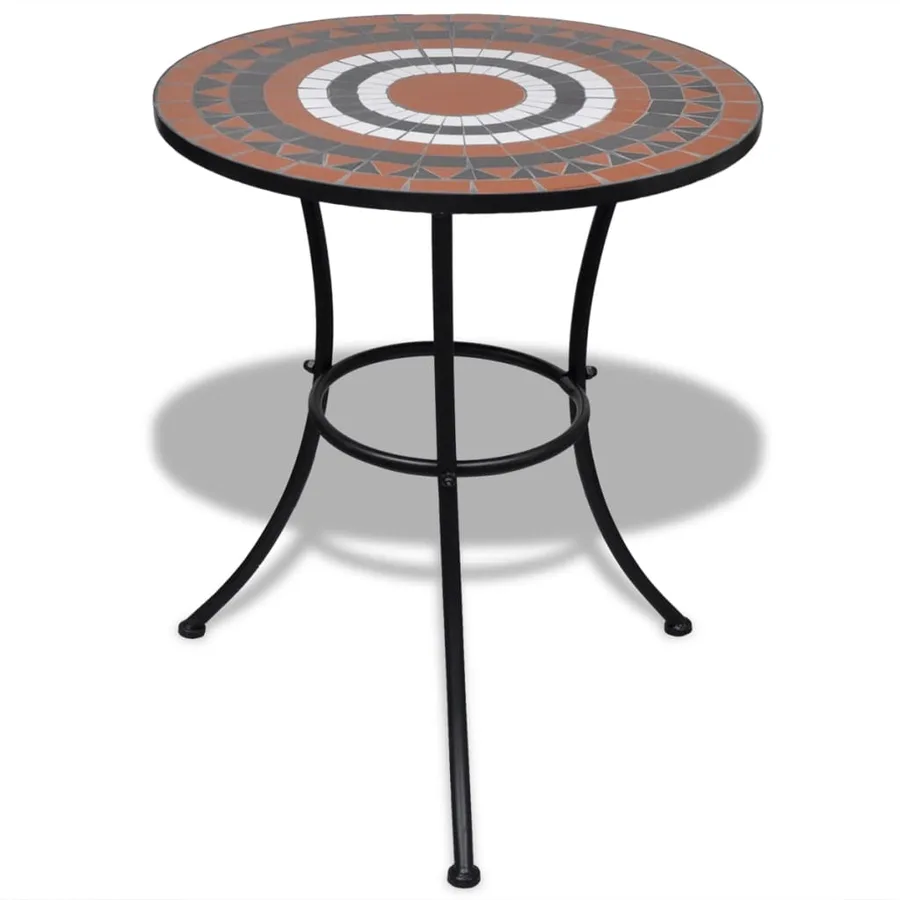 Mobilier de bistro 3 pcs Carreau céramique Terre cuite et blanc - 2