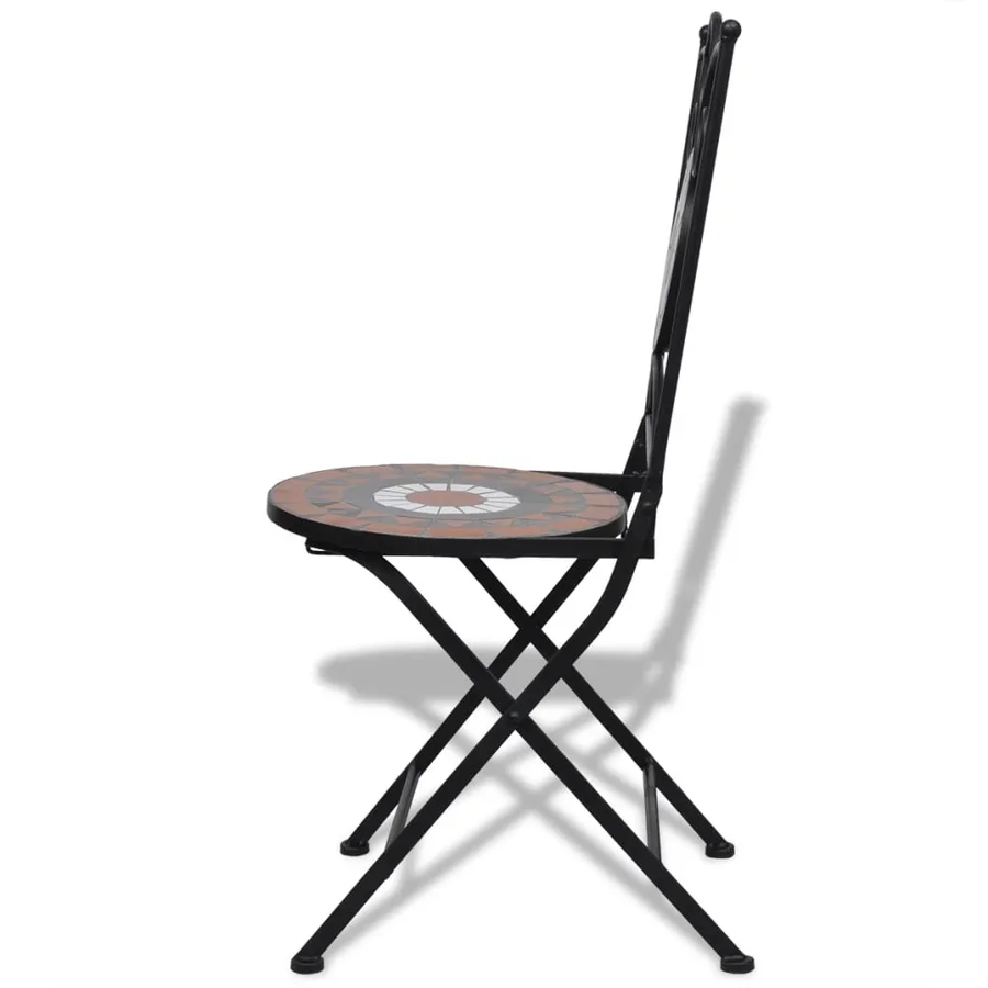 Mobilier de bistro 3 pcs Carreau céramique Terre cuite et blanc - 6