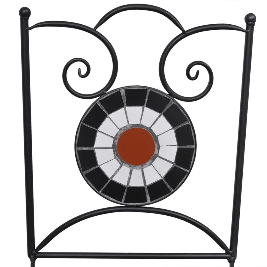 Mobilier de bistro 3 pcs Carreau céramique Terre cuite et blanc - 8