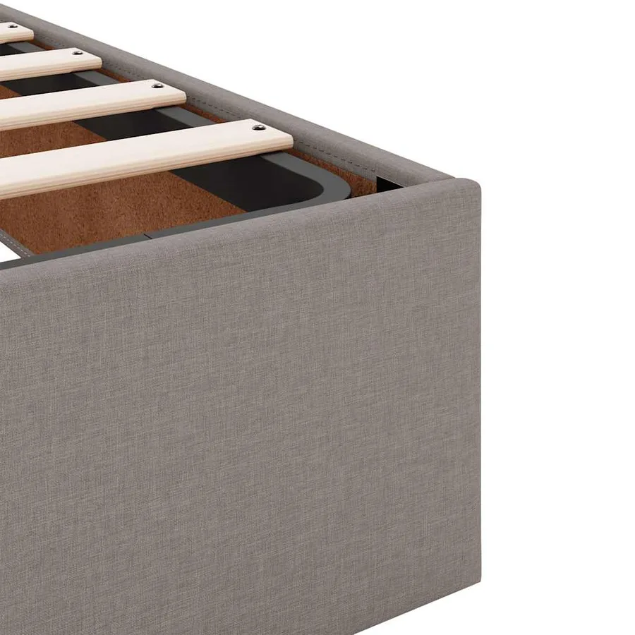 Cadre de lit ottoman sans matelas taupe 100x200 cm tissu - 11