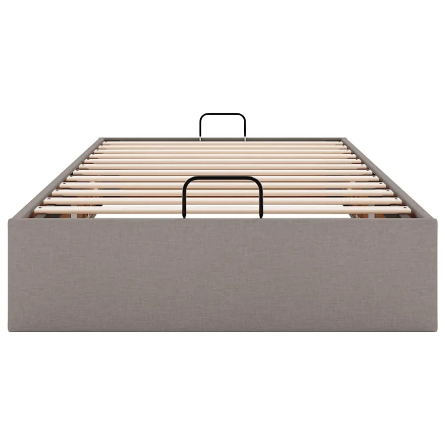 Cadre de lit ottoman sans matelas taupe 100x200 cm tissu - 7