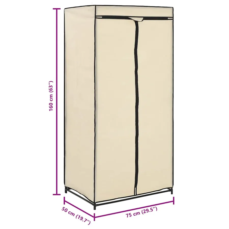 Garde-robe Crème 75x50x160 cm - 9