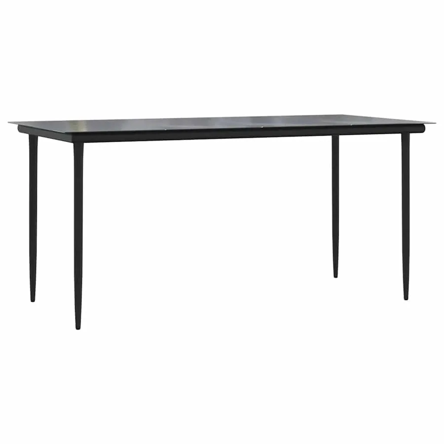 Ensemble à manger jardin coussins 7pcs marron poly rotin verre - 6