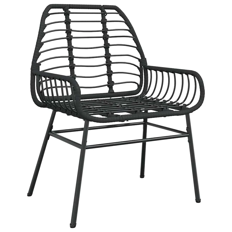 Ensemble à manger de jardin 5 pcs noir résine tressée verre - 4