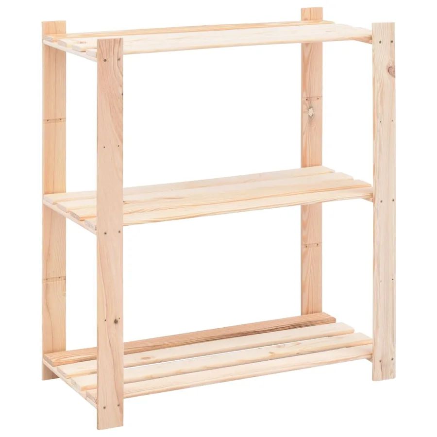 Étagères de rangement à 3 niveaux 2 pcs 80x38x90 cm Pin 150 kg - 3