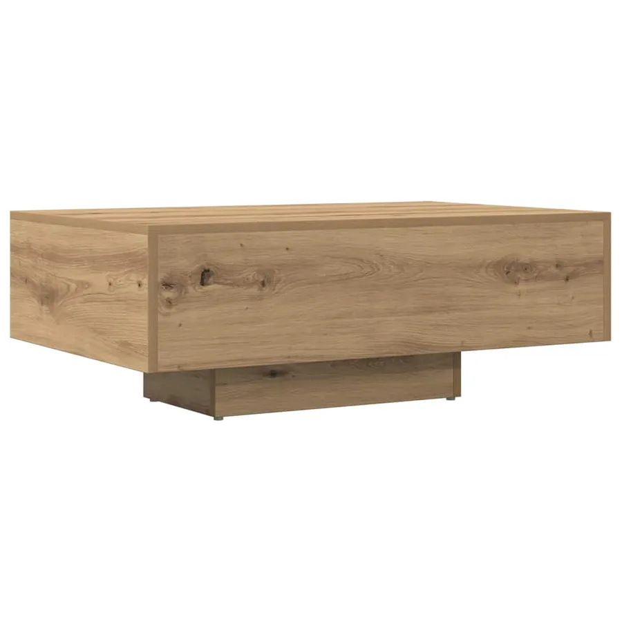 Table basse chêne artisanal 85x55x31 cm bois d'ingénierie - 6