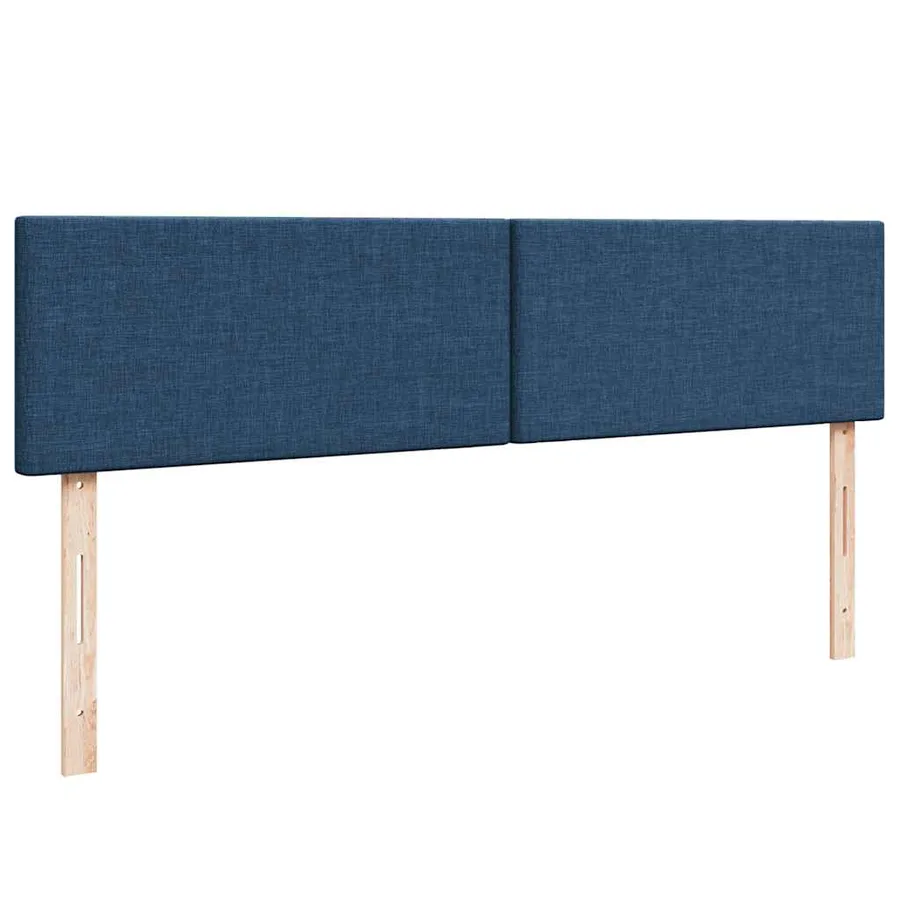 Cadre de lit ottoman avec matelas bleu 200x200cm tissu - 9