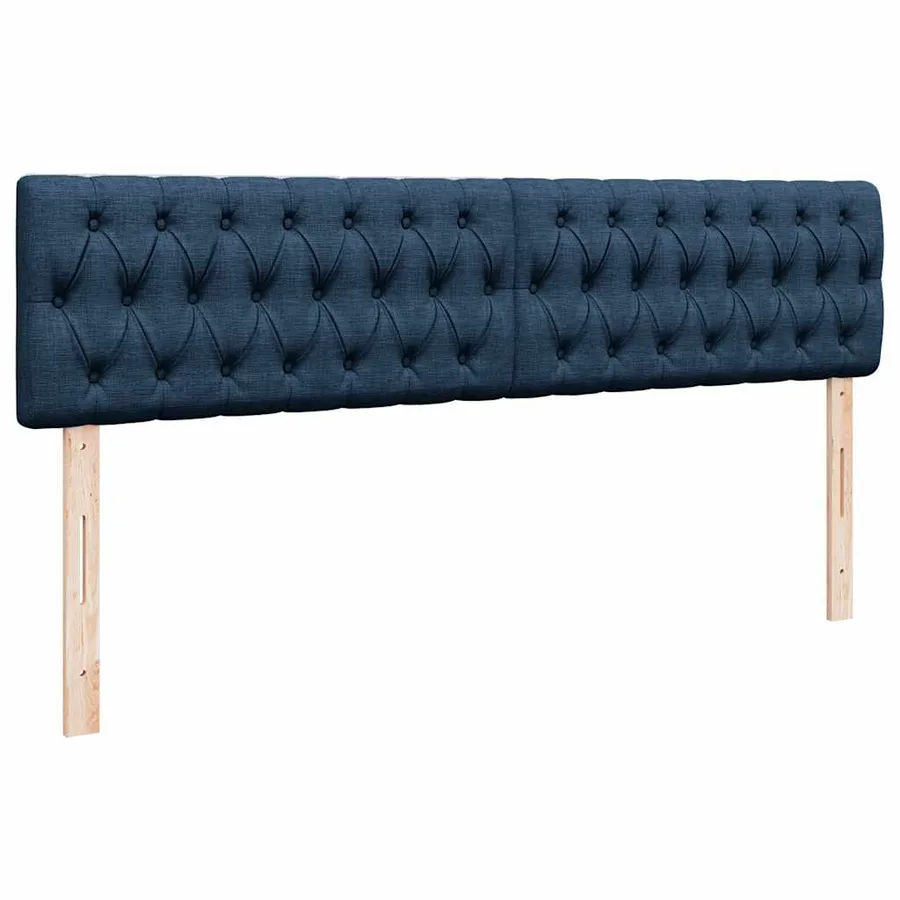 Cadre de lit ottoman avec matelas bleu 200x200cm tissu - 9