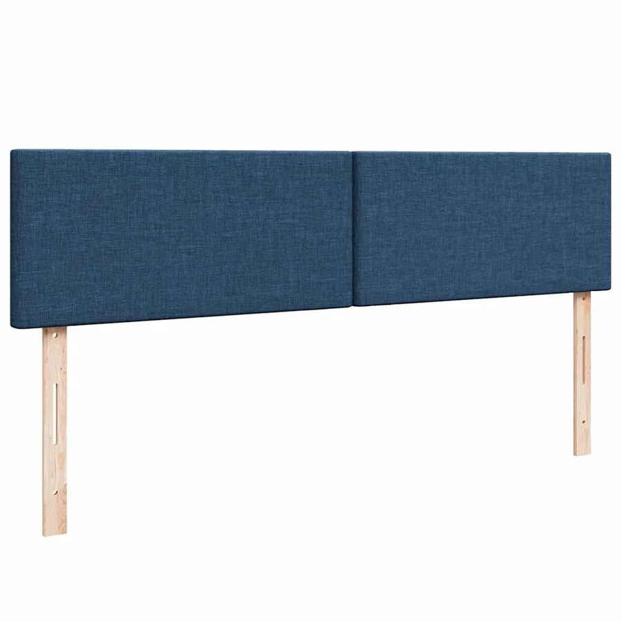 Cadre de lit ottoman avec matelas bleu 200x200cm tissu - 9