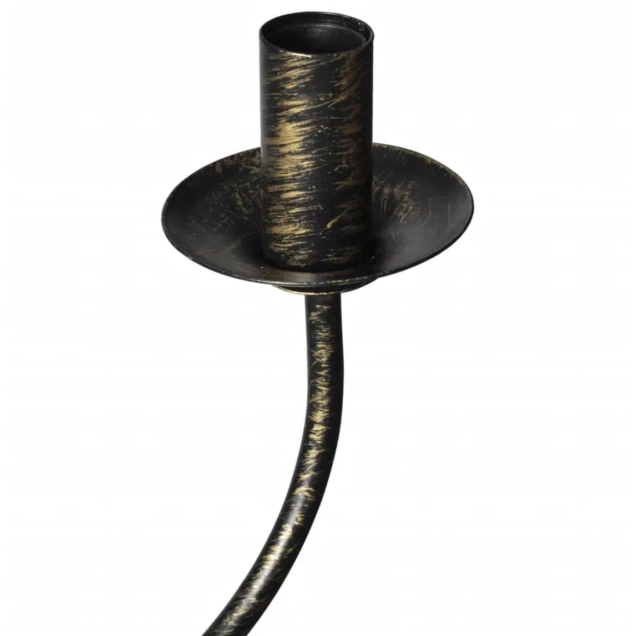 Lustre en métal noir antique 8 x E14 ampoules - 5