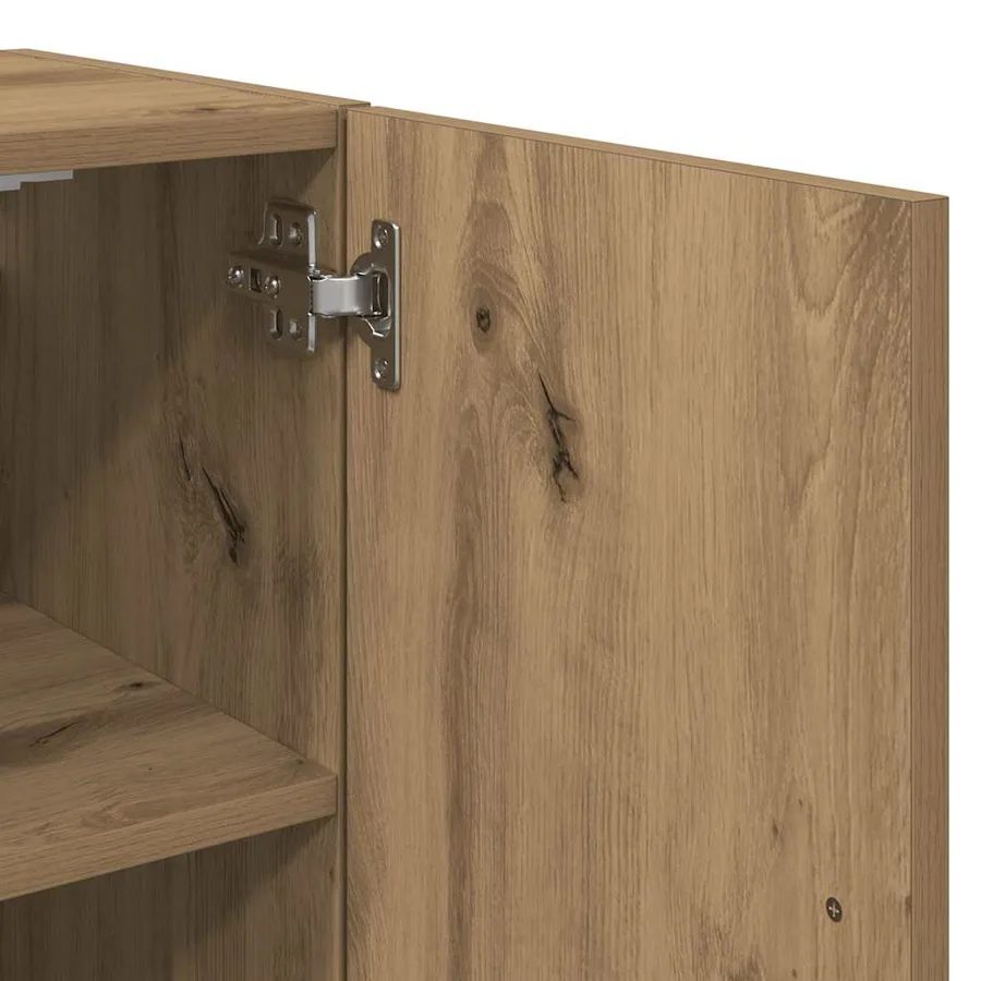 Armoire murale chêne artisanal 60x31x70 cm bois d'ingénierie - 8