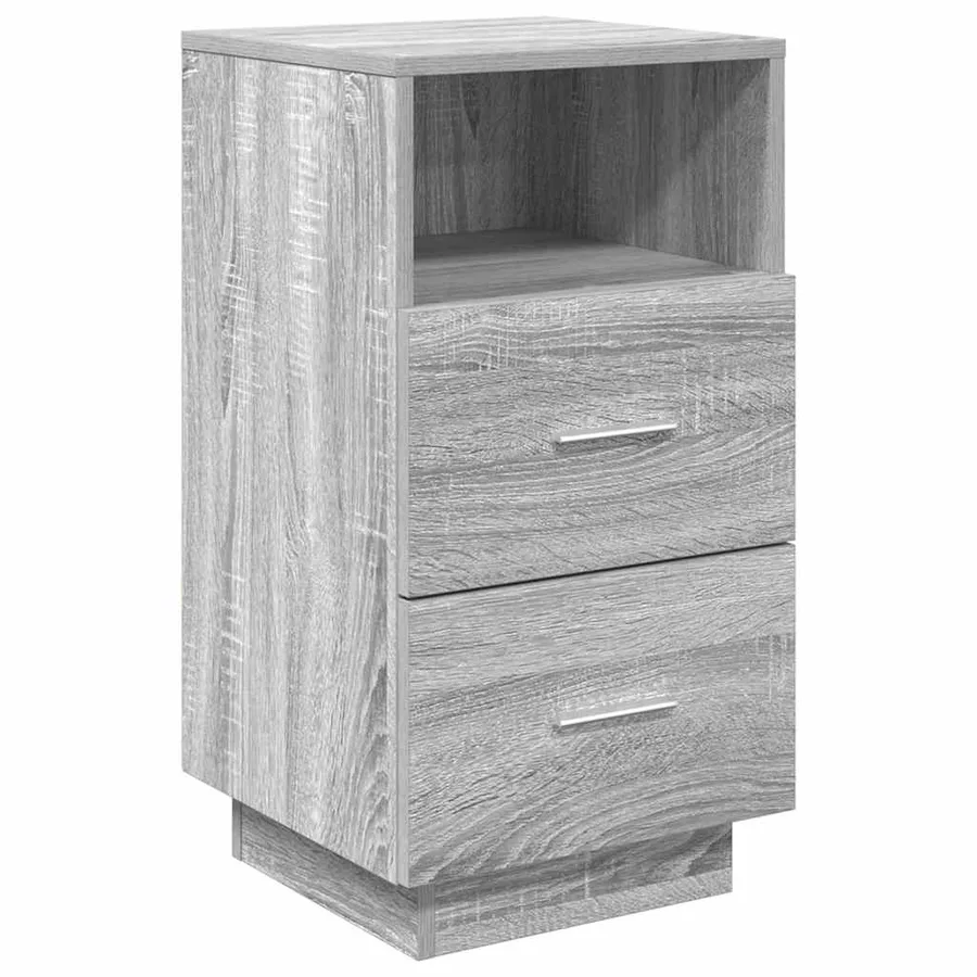 Table de chevet avec 2 tiroirs sonoma gris 36x36x68 cm - 2