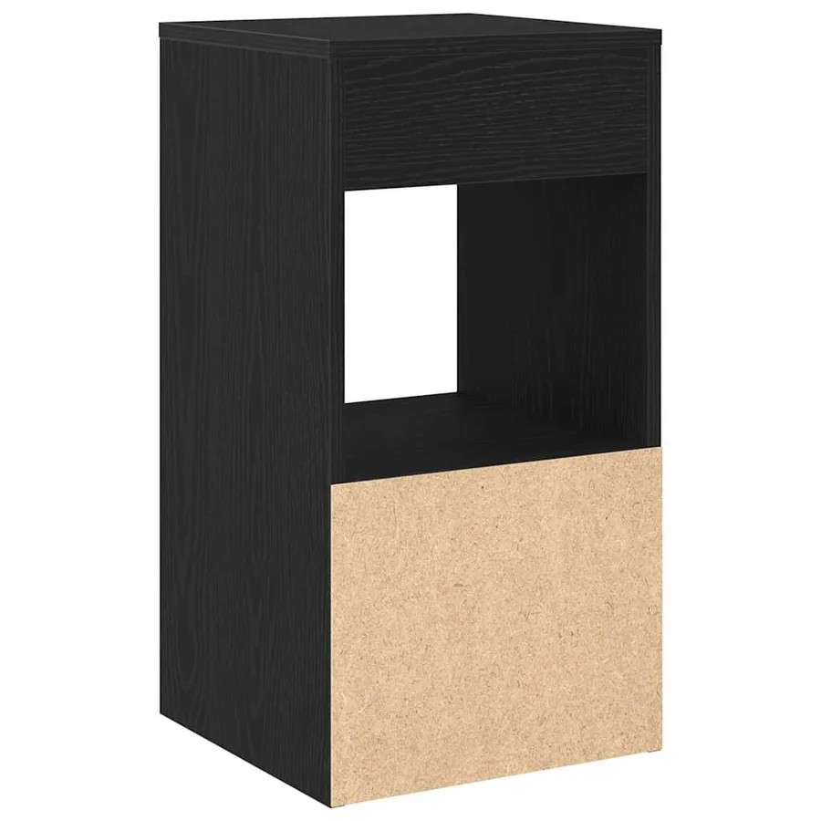 Tables de chevet avec tiroir 2 pcs chêne noir 35x34x66,5 cm - 8
