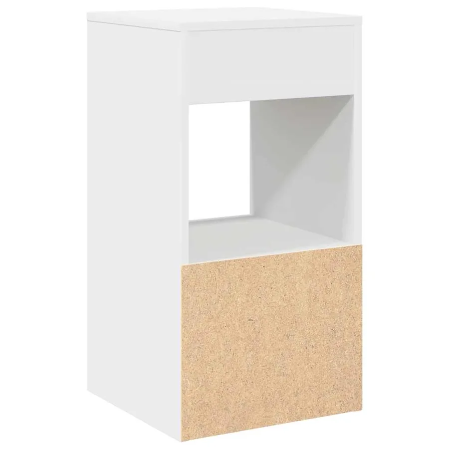 Tables de chevet avec tiroir 2 pcs blanc 35x34x66,5 cm - 8