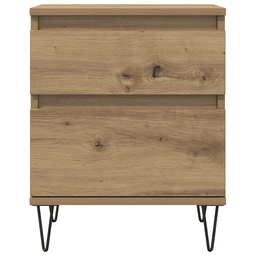 Table de chevet chêne artisanal 40x35x50 cm bois d’ingénierie - 5