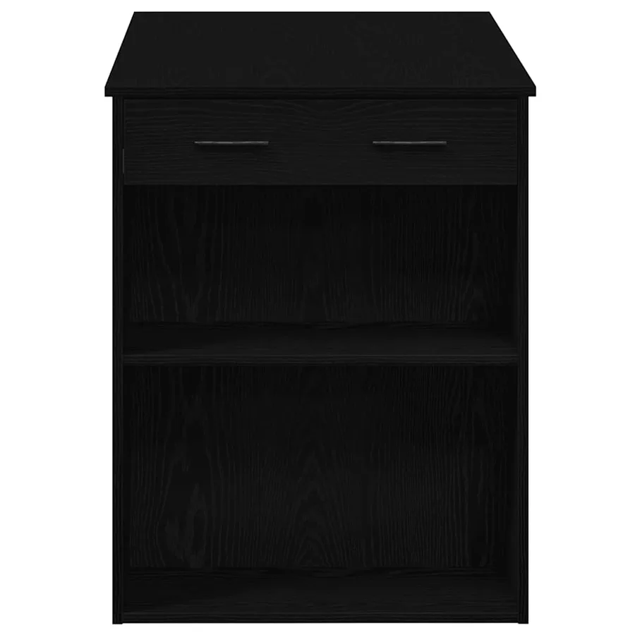 Bureau avec tiroir et étagère chêne noir bois d'ingénierie - 6