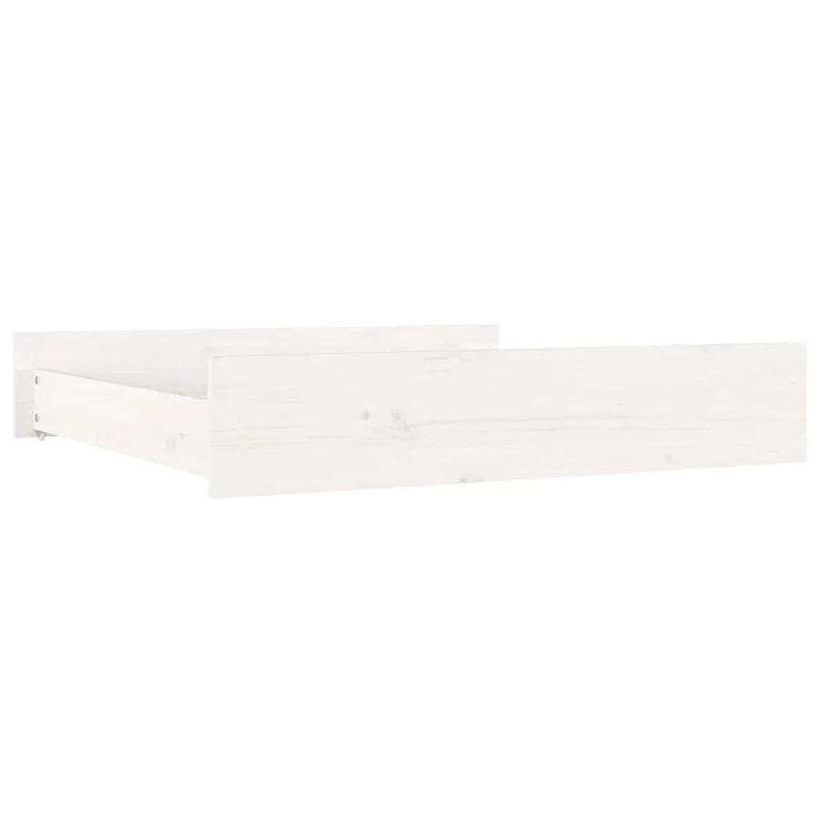 Tiroirs de lit 2 pcs blanc Bois de pin massif - 3