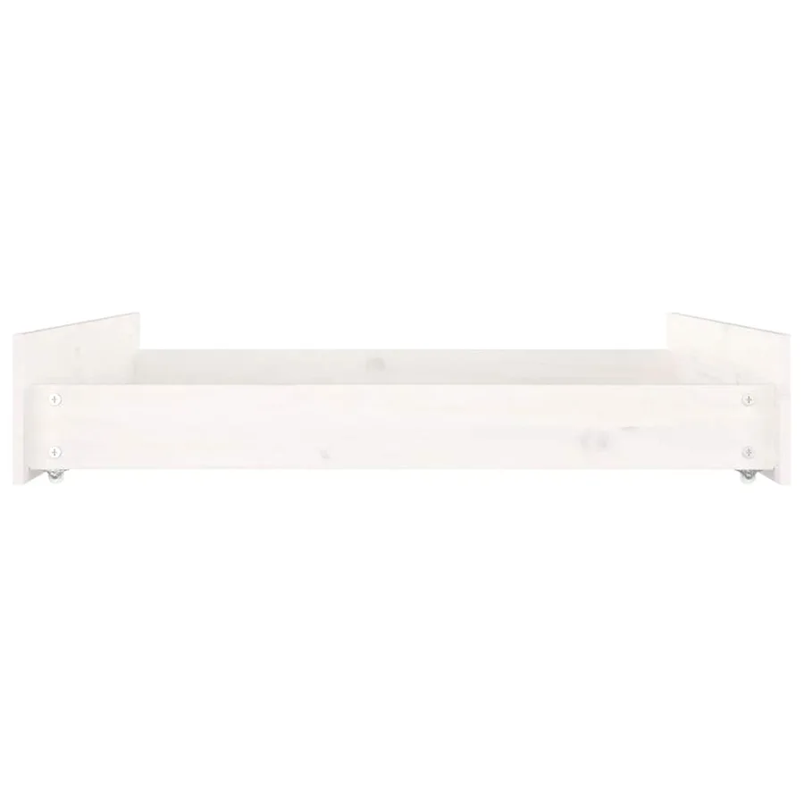 Tiroirs de lit 2 pcs blanc Bois de pin massif - 5