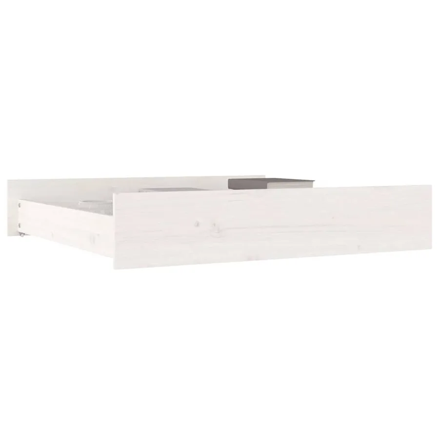 Tiroirs de lit 2 pcs blanc Bois de pin massif - 6