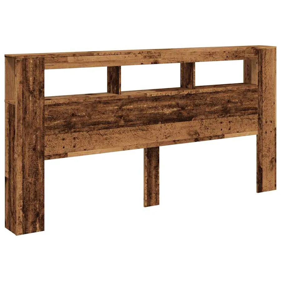 Tête de lit à LED vieux bois 200x18,5x103,5cm bois d'ingénierie - 4