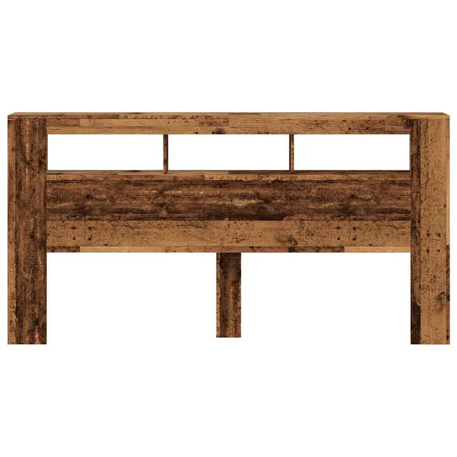 Tête de lit à LED vieux bois 200x18,5x103,5cm bois d'ingénierie - 5