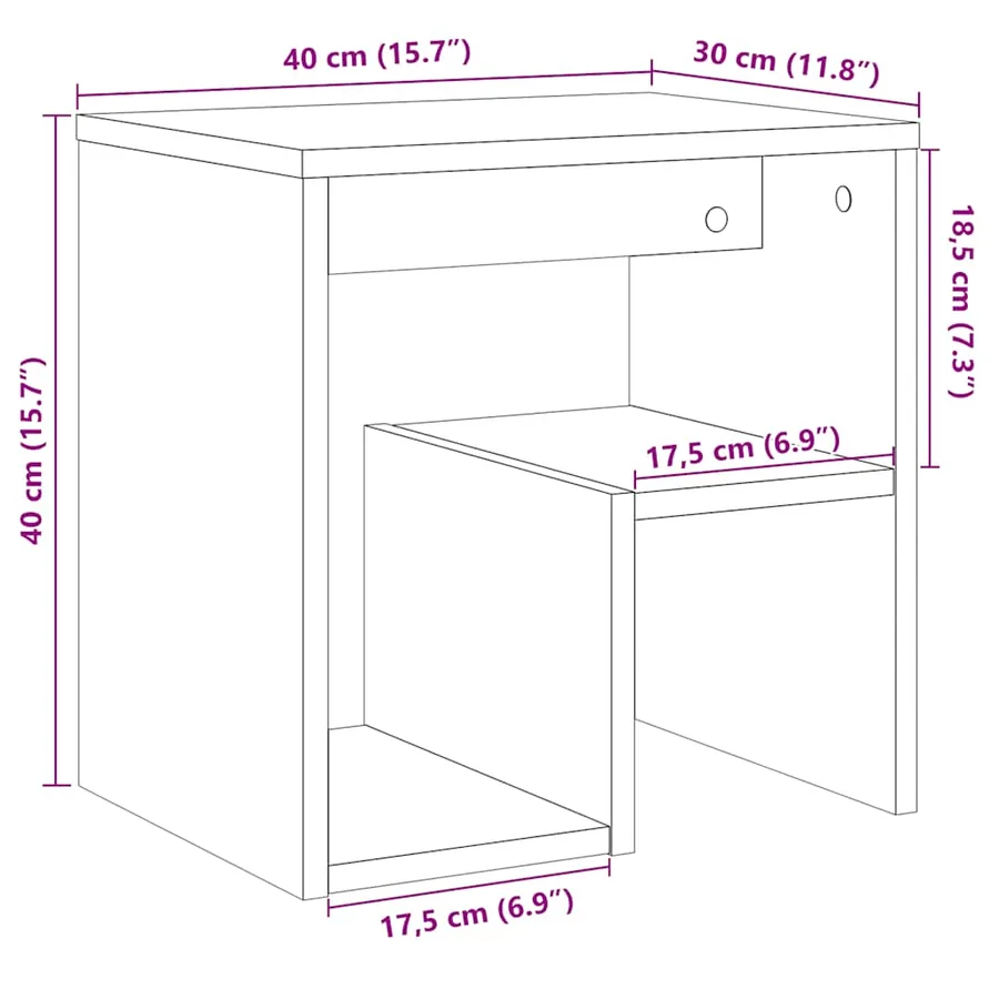 Tables de chevet 2 pcs vieux bois 40x30x40 cm bois d'ingénierie - 8