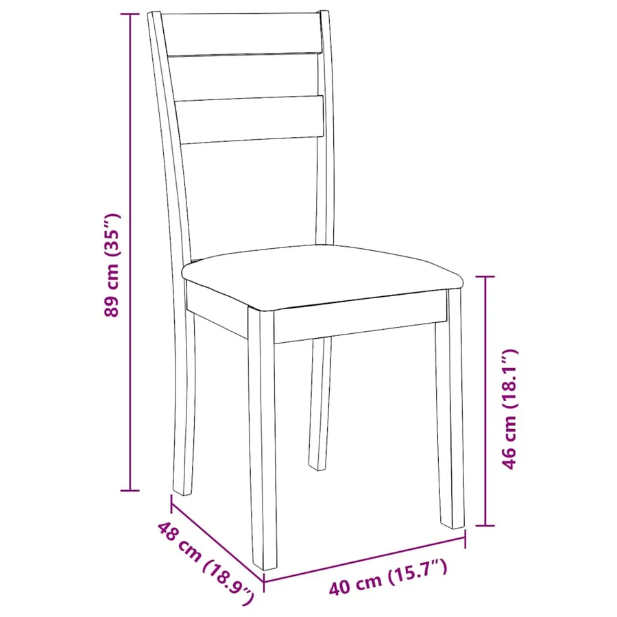 Chaises à manger coussins 2 pcs marron bois massif caoutchouc - 11