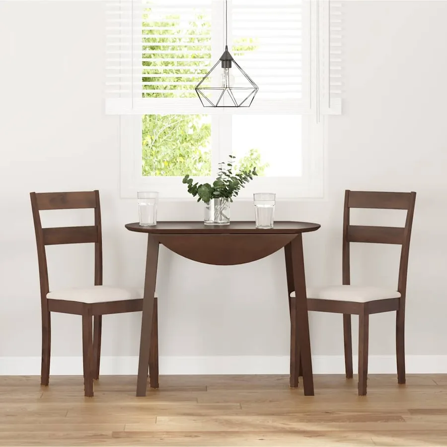 Chaises à manger coussins 2 pcs marron bois massif caoutchouc - 3