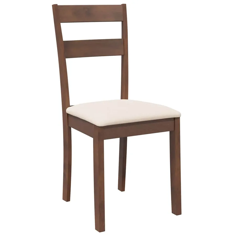 Chaises à manger coussins 2 pcs marron bois massif caoutchouc - 4