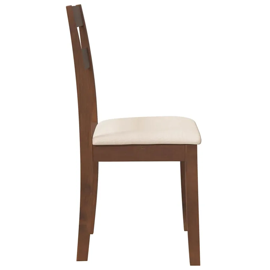 Chaises à manger coussins 2 pcs marron bois massif caoutchouc - 6