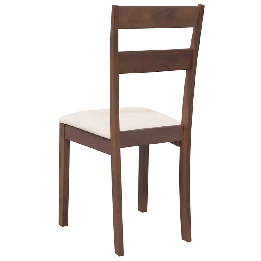 Chaises à manger coussins 2 pcs marron bois massif caoutchouc - 7