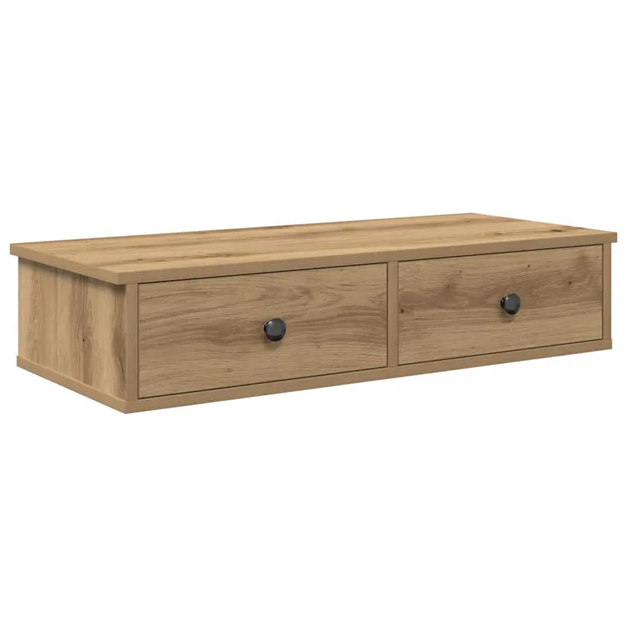 Étagère murale avec tiroirs chêne artisanal bois d'ingénierie - 2