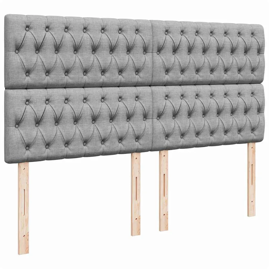 Cadre de lit ottoman et matelas gris clair 160x200cm tissu - 9