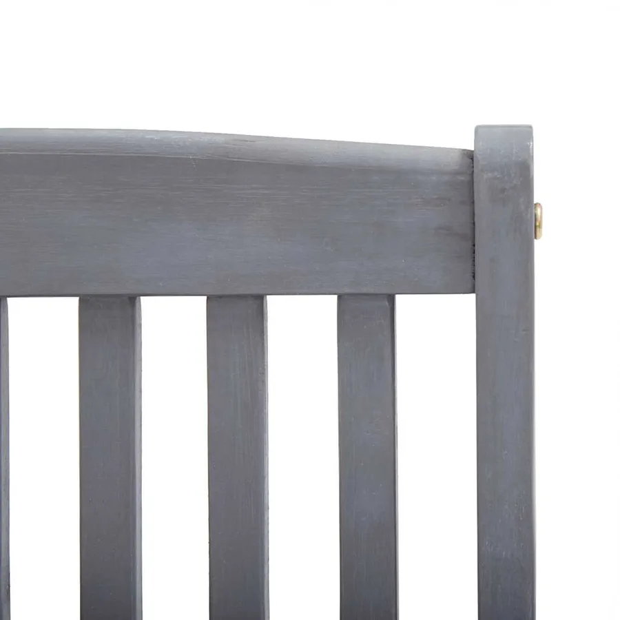 Ensemble à manger de jardin 5 pcs Bois d'acacia massif Gris - 11
