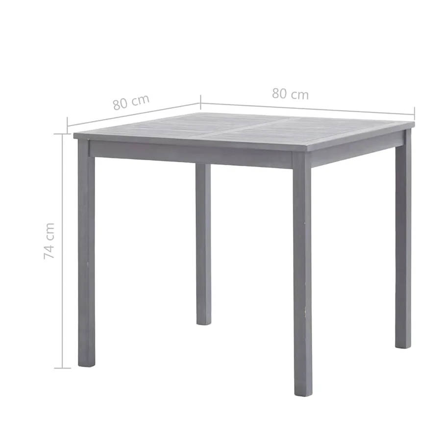 Ensemble à manger de jardin 5 pcs Bois d'acacia massif Gris - 16