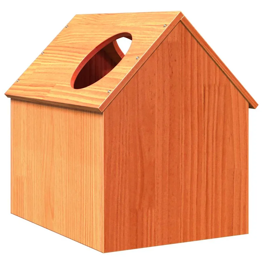 Maison pour chat cire marron 41x50x50 cm bois de pin massif - 5
