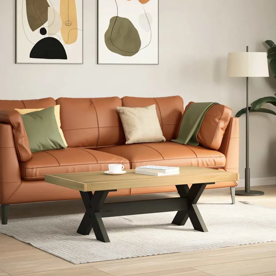 Table basse NOAIN pieds en forme de X 120x60x40 cm massif pin - 2