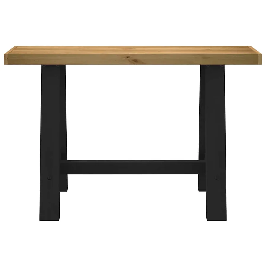 Table console NOAIN pieds en forme de A 120x30x75 cm massif pin - 3