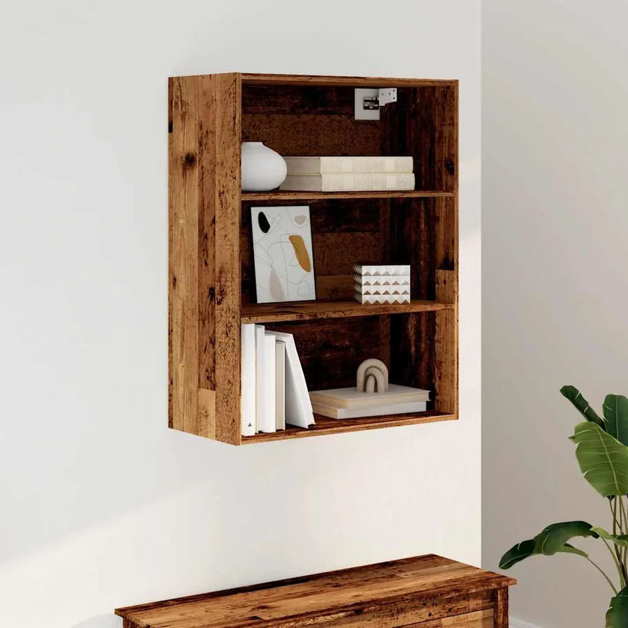 Armoire murale suspendue vieux bois 69,5x32,5x90 cm - 3