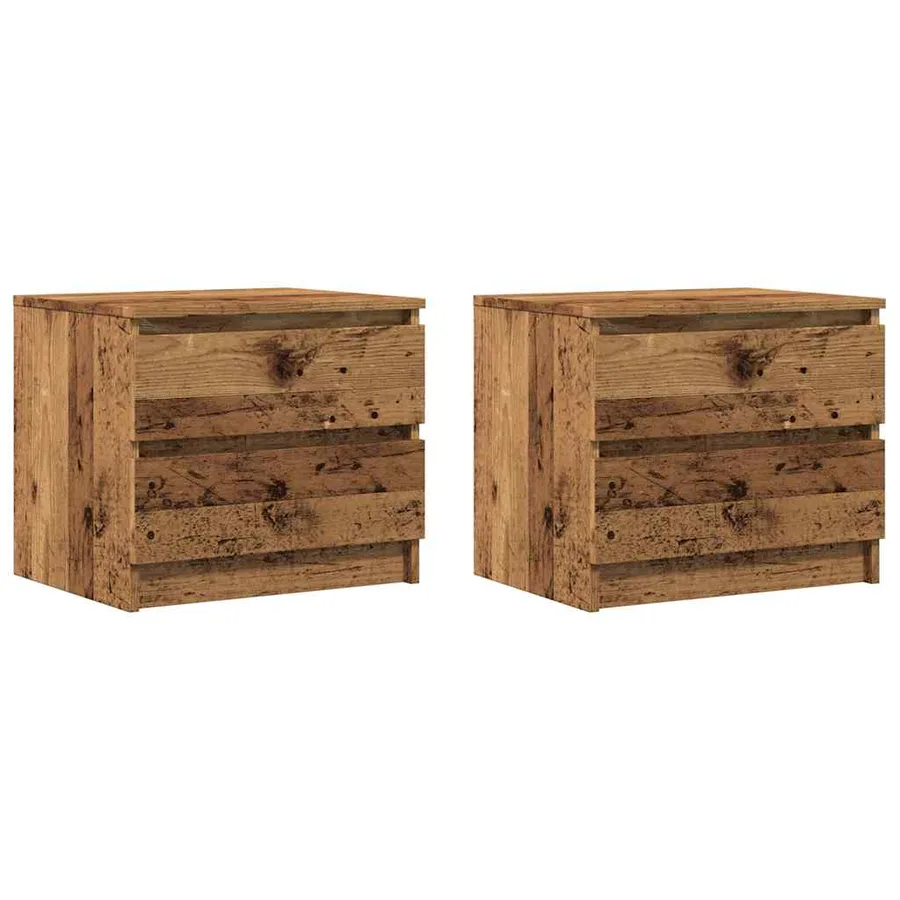 Tables de chevet 2 pcs vieux bois 50x40x43.5 cm bois ingénierie - 2