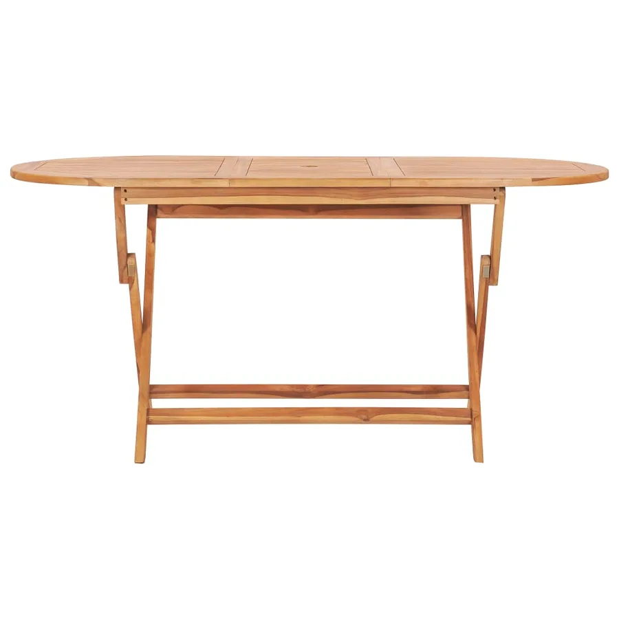 Ensemble à manger d'extérieur pliable 9 pcs Bois solide de teck - 3