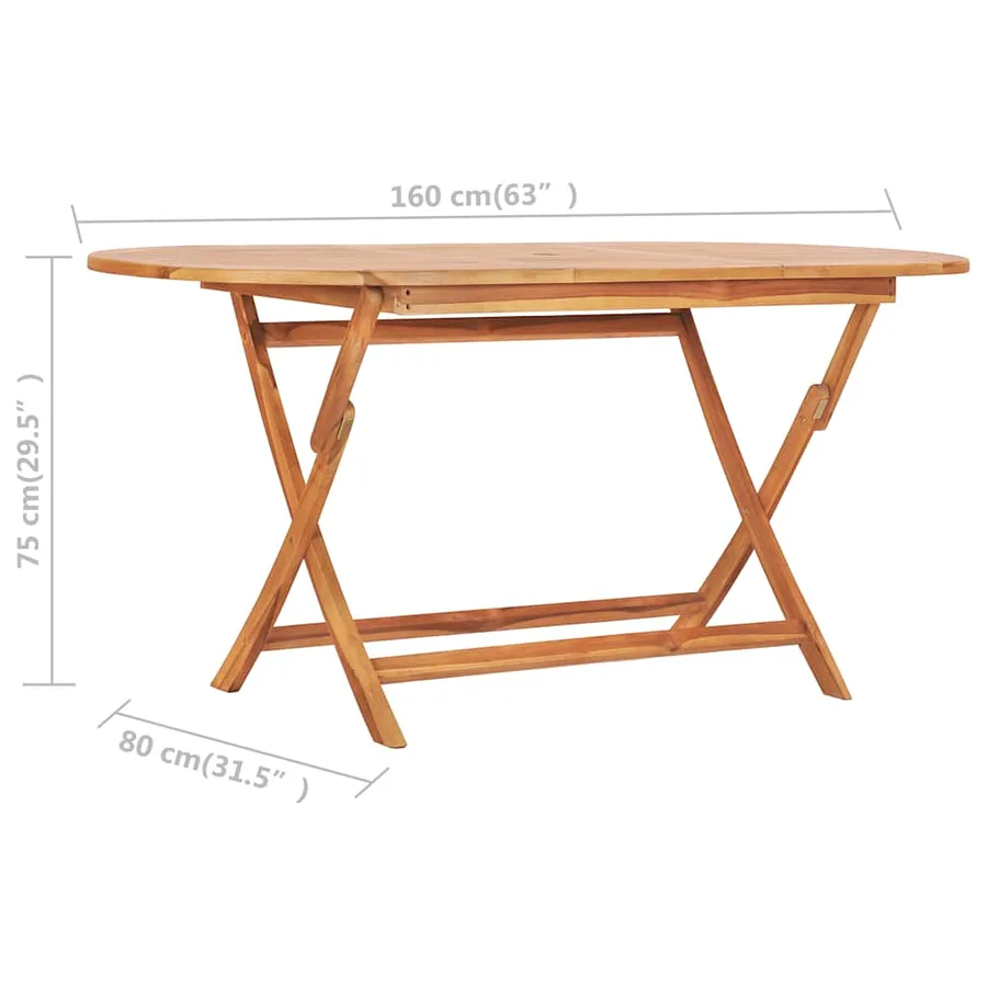 Ensemble à manger d'extérieur pliable 9 pcs Bois solide de teck - 8