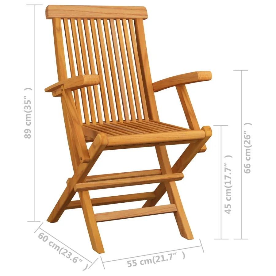 Ensemble à manger d'extérieur pliable 9 pcs Bois solide de teck - 9