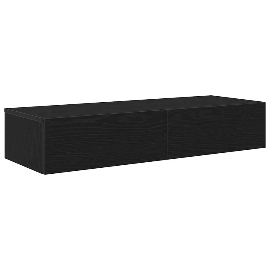 Étagère murale avec tiroirs noir 100x36x19 cm bois d'ingénierie - 2
