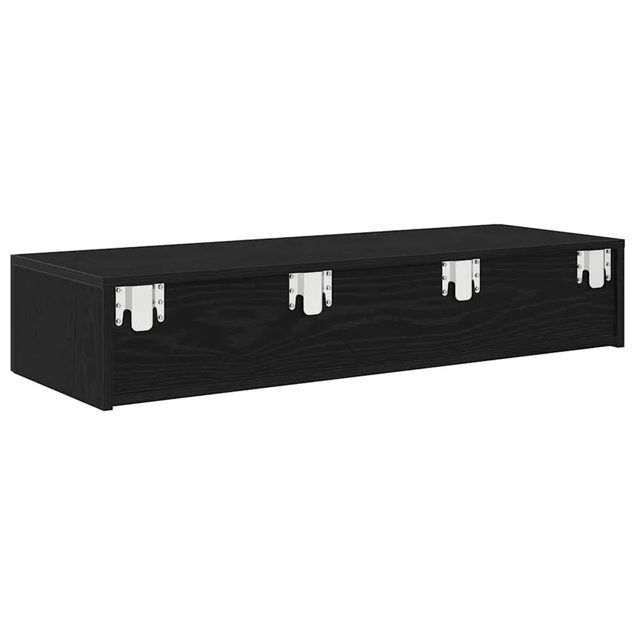 Étagère murale avec tiroirs noir 100x36x19 cm bois d'ingénierie - 6