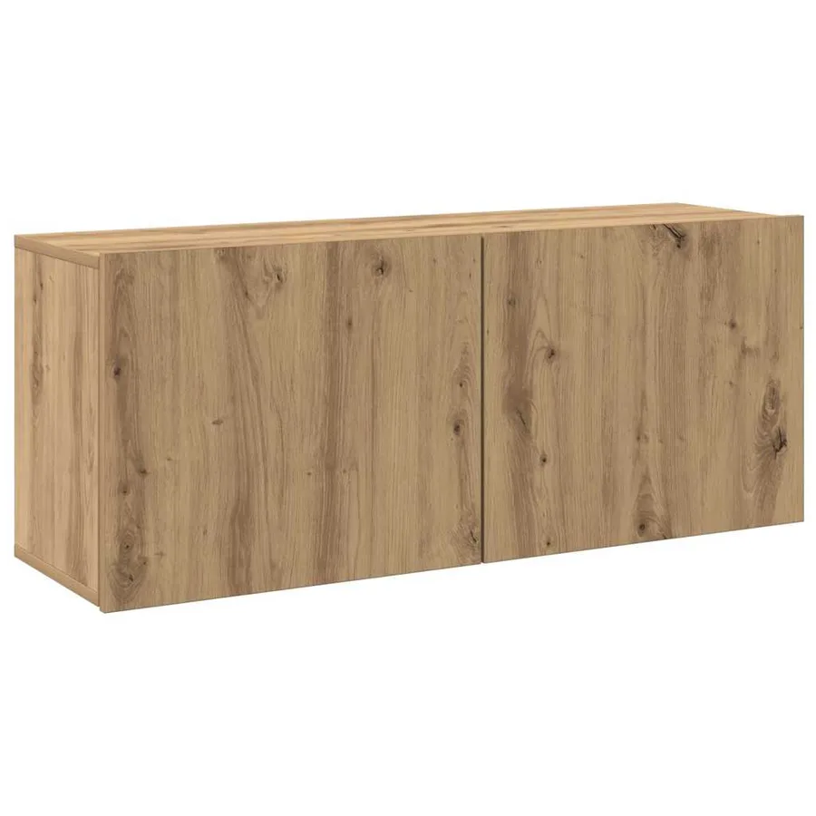 Meuble TV mural chêne artisanal 100x30x41 cm - 2