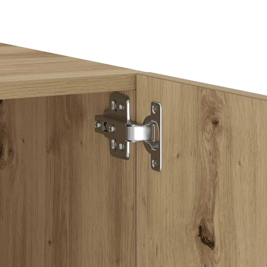 Table de chevet chêne artisanal 100x35x40 cm bois d’ingénierie - 9